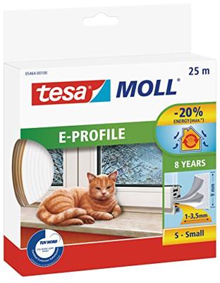 tesa E-Profil 05464-00100-02 Afdichtingstape tesamoll Wit (l x b) 25 m x 9 mm 25 m