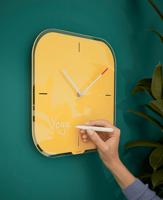 Wandklok leitz cosy glas geel - thumbnail