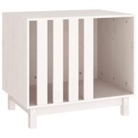 VidaXL Hondenhok 70x50x62 cm massief grenenhout wit - thumbnail