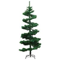Kunstkerstboom met verlichting en standaard 180 cm PVC groen - thumbnail