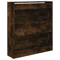 Schoenenkast 80x21x87,5 cm bewerkt hout gerookt eikenkleurig - thumbnail