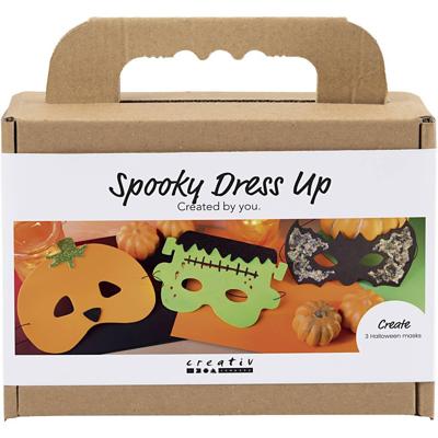 Creativ Company Mini hobbyset griezelkostuums, maskers, halloween kleuren, 1 doos Creativ Company Mini hobbyset griezelkostuums, maskers, halloween kleuren, 1 doos