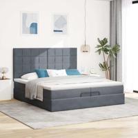Ottoman bed met matrassen en LED's 200x200cm fluweel - thumbnail