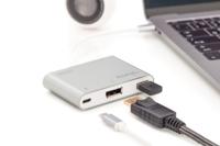 Digitus DisplayPort / USB Adapter [1x USB-C 2.0 stekker - 1x DisplayPort bus, USB 2.0 bus A, USB-C bus] Aluminium, Zilver - thumbnail
