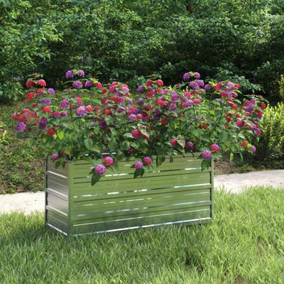 VidaXL Plantenbak verhoogd 100x40x45 cm gegalvaniseerd staal zilver