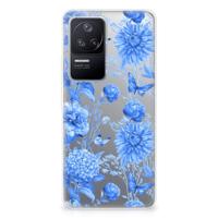 TPU Case voor Xiaomi Poco F4 Flowers Blue - thumbnail