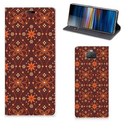 Sony Xperia 10 Plus | Hoesje met Magneet | Batik Brown