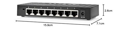 Nedis NSWH8P110BK Netwerk-switch Bekabelde Snelheid: Gigabit Aantal Ethernetpoorten: 8