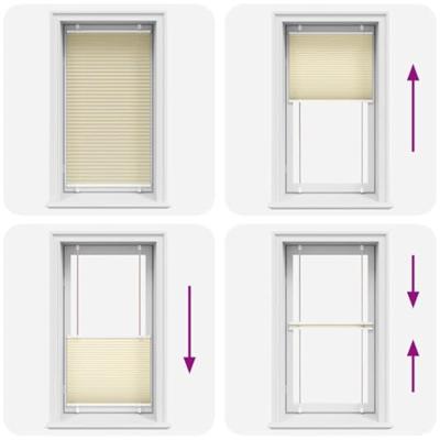 Pliss rolgordijn 70x100 cm stofbreedte 69,4 cm polyester crme - thumbnail