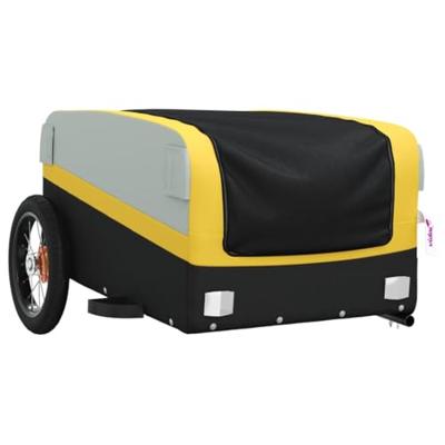 VidaXL Fietstrailer 30 kg ijzer zwart en geel - thumbnail