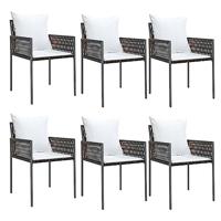 7-delige Tuinset met kussens poly rattan en staal - thumbnail