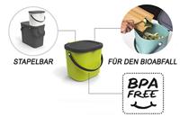 Rotho ALBULA Bio Afvalbakje 23.5x20x20.8 cm 6L Lime Groen - thumbnail