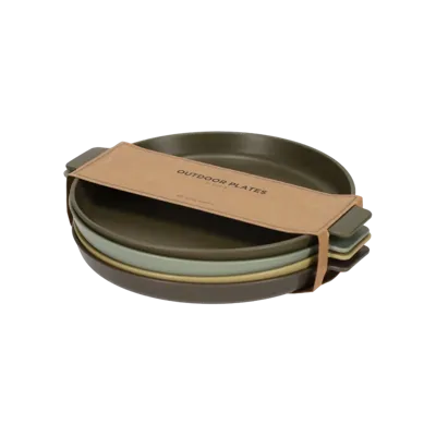 Norlander Outdoor borden - Camping servies - Ronde borden - 23 x 20 x 2,3 cm - Set van 4 - Multikleur