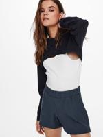 ONLY high waist straight fit sweatshort ONLNELLA donkerblauw - thumbnail