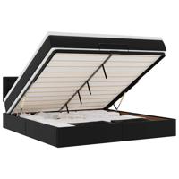 Ottomaanse bed met matras 100x200cm kunstleer zwart - thumbnail