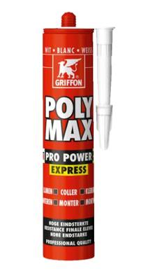 Griffon Poly Max® Montagelijm Pro Power Express Wit Koker 435g - 6306289