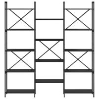 Boekenkast Zwart eiken 156 x 25 x 167.5 cm Bewerkt hout - thumbnail