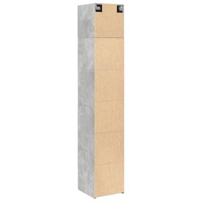 Opbergkast smal 40x42,5x225 cm bewerkt hout betongrijs