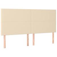 Boxspring met matras en LED stof crèmekleurig 160x200 cm - thumbnail