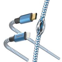 Hama Oplaadkabel, reflecterende USB C naar Lightning, nylon, 1,5 m (iPhone-oplaadkabel, Lightning-kabel, iPhone 14 13 12 11 Pro Max Plus Mini SE XS Max XR X 8 7, iPad Pro Air Mini, MFI-gecertificeerd) - thumbnail