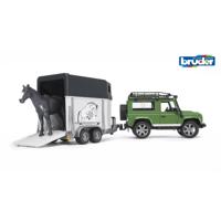 Bruder landrover defender met trailer - thumbnail