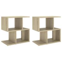 Nachtkastjes 2 st 50x30x51,5 cm spaanplaat sonoma eikenkleurig - thumbnail