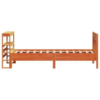 Bedframe zonder matras massief grenenhout wasbruin 140x200 cm