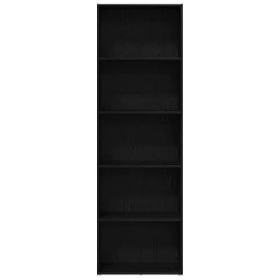 Boekenkast 60x30x189 cm spaanplaat zwart eikenkleurig
