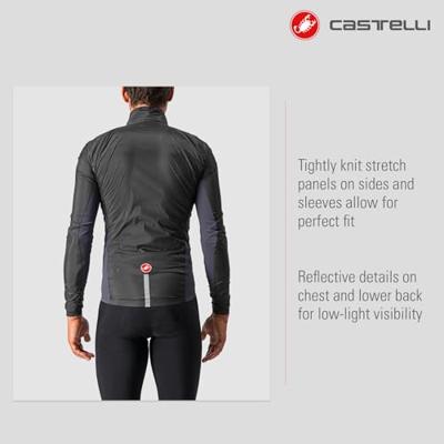 Castelli Squadra stretch fietsjack zwart heren XL Castelli Squadra stretch fietsjack zwart heren XL