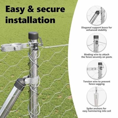 VidaXL Afrasteringspaal zilver 10 x 1,6 m (50 mm gaas) staal