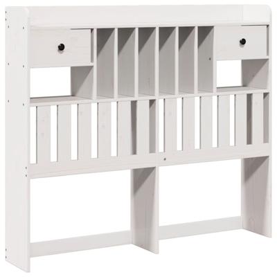 Bed met boekenkast zonder matras grenenhout wit 150x200 cm - thumbnail