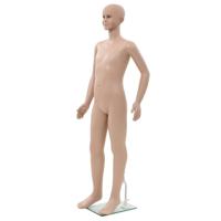 VidaXL Etalagepop kind met glazen voet 140 cm beige - thumbnail