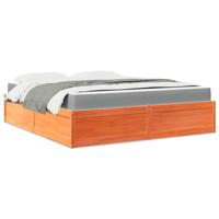 Bed met matras massief grenenhout wasbruin 180x200 cm - thumbnail