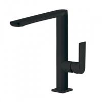 Wastafelmengkraan Tres Loft Colors 1-Hendel Uitloop Recht 22 cm Rond Mat Zwart - thumbnail