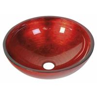 Waskom Sapho Murano Rond 40x14 cm Glas Rood - thumbnail