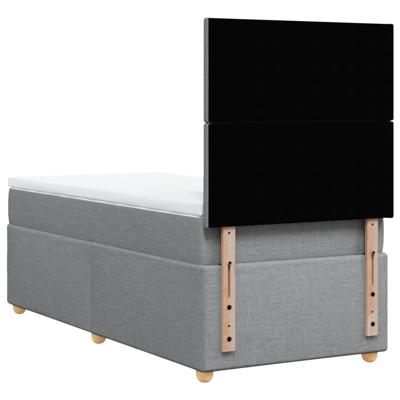 Boxspring met matras stof lichtgrijs 140x190 cm - thumbnail