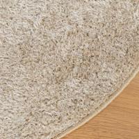 VidaXL Vloerkleed istan hoogpolig glanzend ø 100 cm beige - thumbnail