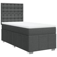 Boxspring met matras stof donkergrijs 80x200 cm - thumbnail