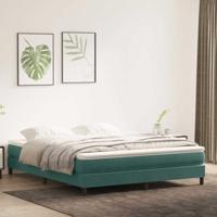 Boxspring zonder matras fluweel donkergroen 180x210 cm - thumbnail