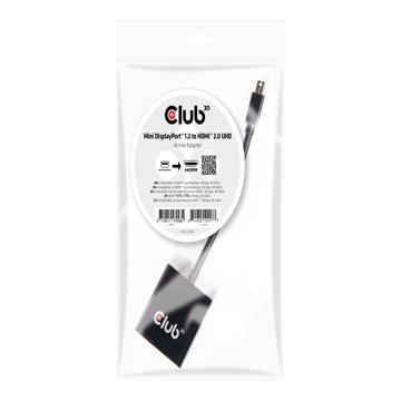 CLUB3D Mini DisplayPort 1.2 to HDMI 2.0 UHD Active Adapter