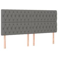 Boxspring met matras stof donkergrijs 200x200 cm - thumbnail