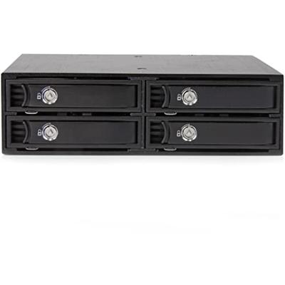 StarTech.com Wissellijst voor 2,5 inch SATA/SAS-schijven, 4 stuks, mobiel rek voor SATA II en III