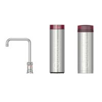 Quooker Classic Nordic Square kokendwaterkraan - draaibare uitloop - PRO3 incl. Cube reservoir - Warm / kokend / bruisend / gefilterd water - RVS 3CNSRVS-CUBE - thumbnail