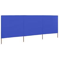 VidaXL Windscherm 3-panelen 400x80 cm stof azuurblauw - thumbnail