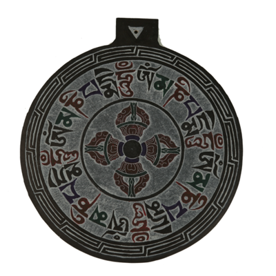 Leisteen Reliëf Dubbele Dorje en OMPMH