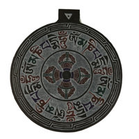 Leisteen Reliëf Dubbele Dorje en OMPMH - thumbnail