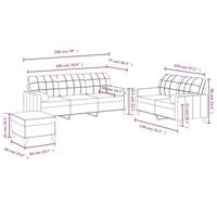 3-delige Loungeset met kussens stof lichtgeel - thumbnail