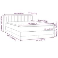 Boxspring met matras fluweel donkergrijs 160x220 cm - thumbnail
