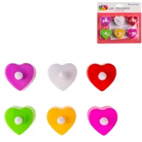Theelicht Hart LED op batterij multicolor set van 6 | 12 stuks - thumbnail
