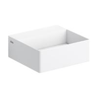 Fontein Clou New Flush 1 met Afvoerplaat 28x27x10 cm Mat Wit Solid Surface (met Voorbewerkt Kraangat) - thumbnail